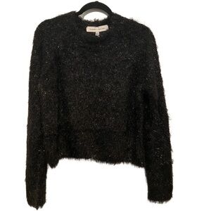 Curations Long Sleeve Metallic Pullover Black Shimmer Sweater S New